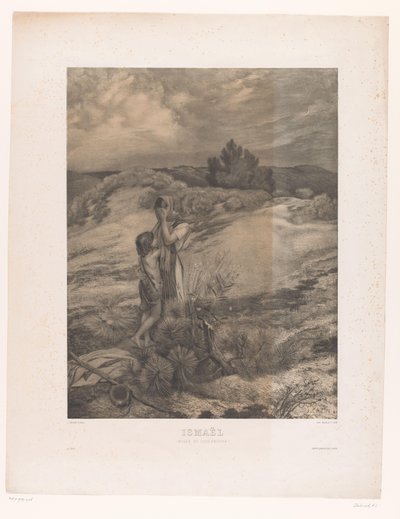Hagar i Ismael na pustyni Ismaël (Musée du Luxembourg) (tytuł na obiekcie) autorstwa Alfred Louis Bahuet