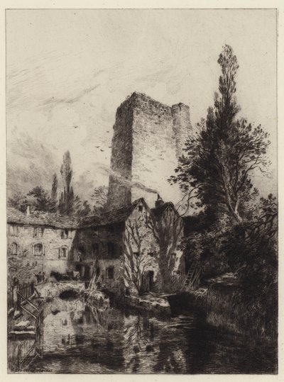 Zamek w Oksfordzie autorstwa Alfred Louis Brunet Debaines