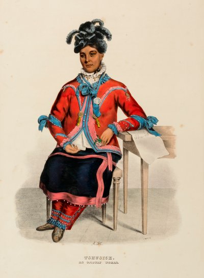 TSHUSICK. AN OJIBWAY WOMAN., z Historii plemion indiańskich Ameryki Północnej autorstwa Alfred M. Hoffy