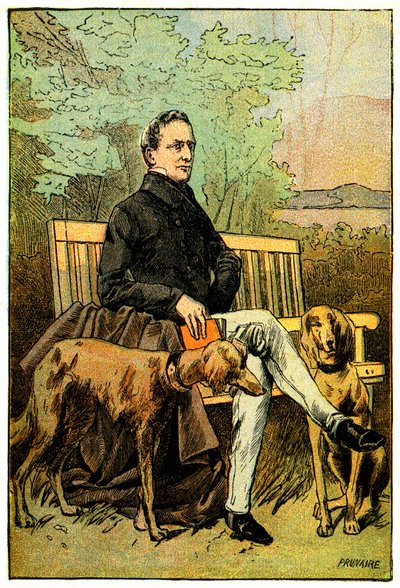 Poeta Alphonse de Lamartine ze swoimi psami autorstwa Alfred Prunaire