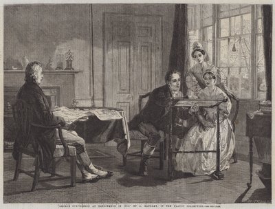 George Stephenson w Darlington w 1823 r. autorstwa Alfred Rankley