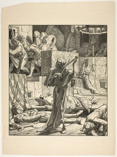 Śmierć Dusiciel, Pierwsza epidemia cholery na balu maskowym w Paryżu, 1831 autorstwa Alfred Rethel