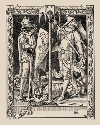 Die Nibelungen. Jak sir Dietrichs wszyscy zostali zabici, 1840-1841. autorstwa Alfred Rethel