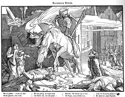 Totentanz 1848: Śmierć jako bohater republikański autorstwa Alfred Rethel