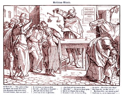 Totentanz 1848: Śmierć dowodzi, że wszyscy ludzie są równi autorstwa Alfred Rethel