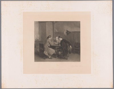 Wnętrze z trzema palącymi mężczyznami przy stole Les Bons Amis (tytuł na obiekcie) autorstwa Alfred Revel