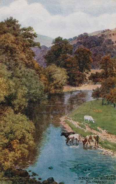Zakręt w Wharfe w opactwie Bolton autorstwa Alfred Robert Quinton