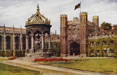 Cambridge: The Great Court, Trinity College (kolor lito) autorstwa Alfred Robert Quinton