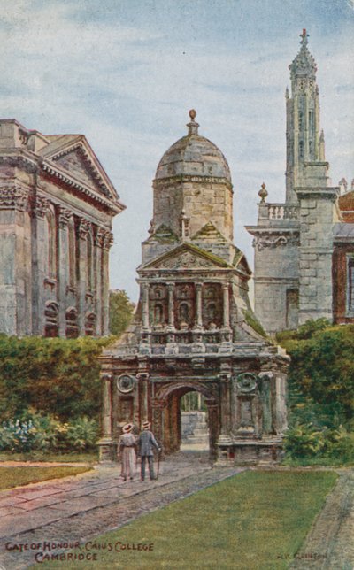 Brama Honorowa, Caius College, Cambridge (kolor lito) autorstwa Alfred Robert Quinton