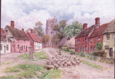 Monks Eleigh, Suffolk, z The Cottages and the Village Life of Rural England wydanej przez Dent & Sons Limited autorstwa Alfred Robert Quinton