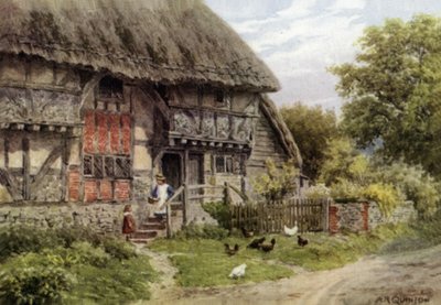 Old Cottage, Bignor, Sussex (kolor lito) autorstwa Alfred Robert Quinton