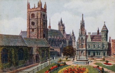 Plymouth, kościół St Andrews i Guildhali autorstwa Alfred Robert Quinton