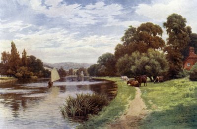 Wyspa Świątynna, niedaleko Henley autorstwa Alfred Robert Quinton