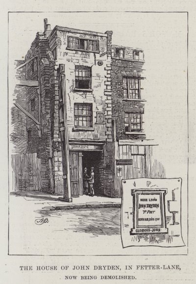 Dom Johna Drydena w Fetter-Lane, obecnie rozbierany autorstwa Alfred Robert Quinton