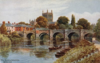 Most i katedra Wye, Hereford autorstwa Alfred Robert Quinton