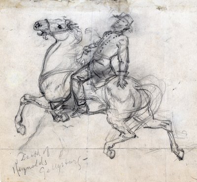 Śmierć Reynoldsa pod Gettysburgiem 1863 (rysunek) autorstwa Alfred Rudolph Waud
