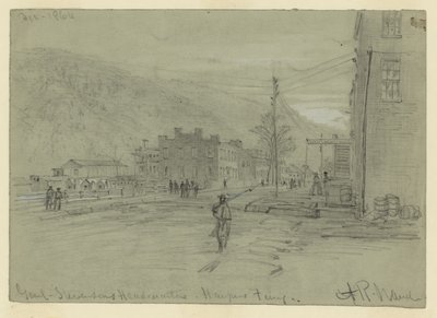 Gen. Siedziba główna Stevensons-Harpers Ferry autorstwa Alfred Rudolph Waud