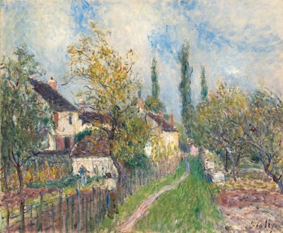 Francuski: Un sentier aux Sablons Ścieżka w Les Sablons autorstwa Alfred Sisley