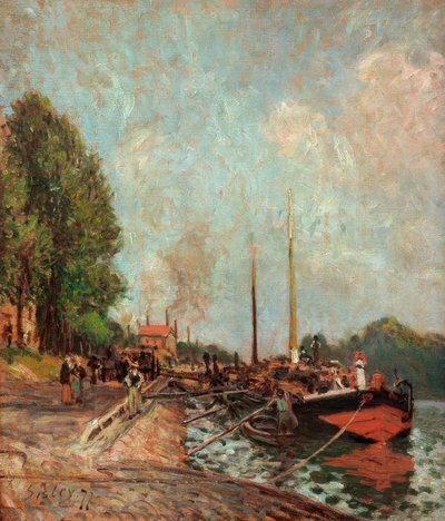 Barke w Billancourt autorstwa Alfred Sisley
