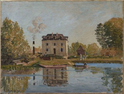 Fabryka nad brzegiem Sekwany, Bougival autorstwa Alfred Sisley