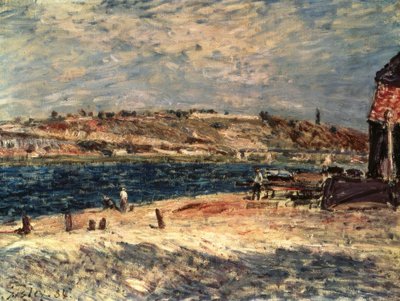 Flußufer w Saint-Mammes autorstwa Alfred Sisley