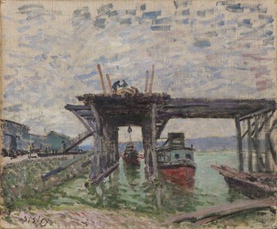 Niemcy: Most w budowie Garaż dla łodzi rzecznych autorstwa Alfred Sisley