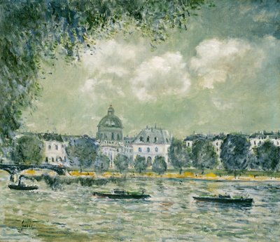 Krajobraz wzdłuż Sekwany z Institut de France i Pont des Arts, ok. 1930 r. 1875. autorstwa Alfred Sisley