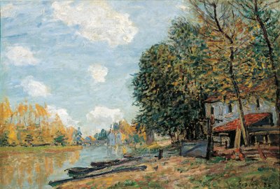Moret: Brzegi rzeki Loing, 1877 r. autorstwa Alfred Sisley