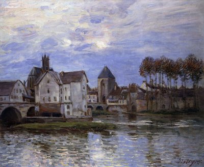Most Moreta o zachodzie słońca; Most Moret o zachodzie słońca, 1892 autorstwa Alfred Sisley