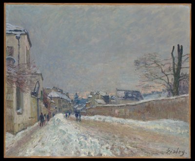Rue Eugène Moussoir w Moret: zima autorstwa Alfred Sisley