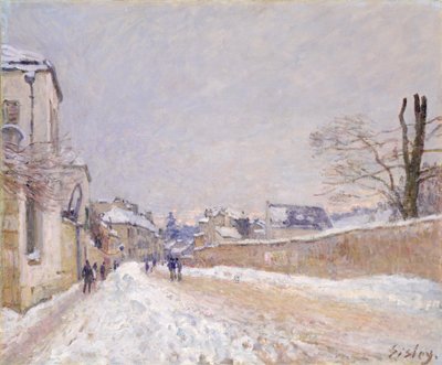 Rue Eugène Moussoir w Moret: Zima autorstwa Alfred Sisley