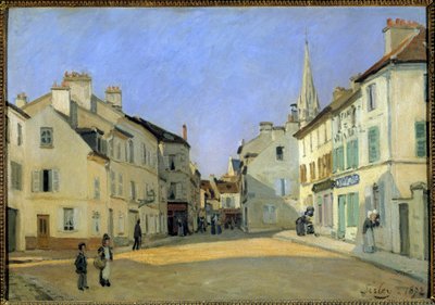 Rue de la Chaussée w Argenteuil lub Miejsce w Argenteuil Obraz Alfreda Sisleya (1839-1899). 1872. Rozmiar 0,46x0,66m. Paryż, Musee d