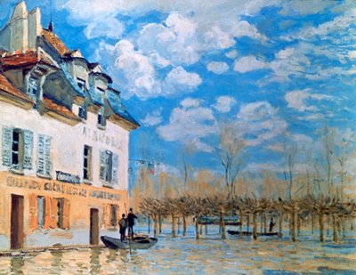 Łódź w powodzi, Port-Marly, 1876 r. autorstwa Alfred Sisley