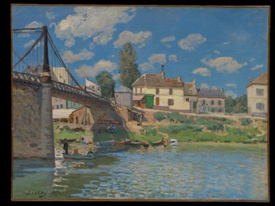 Most w Villeneuve-la-Garenne autorstwa Alfred Sisley