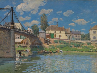 Most w Villeneuve-la-Garenne, 1872. autorstwa Alfred Sisley