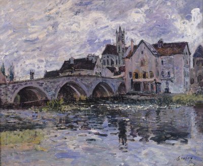 Most w Moret-sur-Loing, 1887 r. autorstwa Alfred Sisley