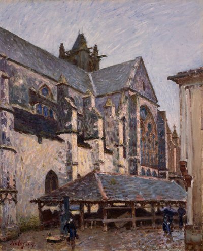 Kościół w Moret w deszczu, 1894. autorstwa Alfred Sisley