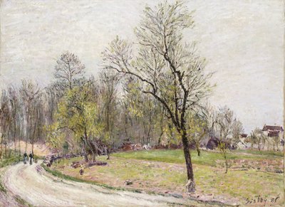Skraj lasu wiosną, wieczorem; Skraj lasu wiosną, wieczór, 1886 r. autorstwa Alfred Sisley