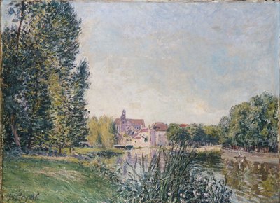 Loing i Kościół w Moret, 1886 autorstwa Alfred Sisley