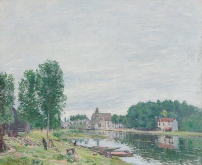 Stocznia Matrat, Moret-Sur-Loing, deszczowa pogoda autorstwa Alfred Sisley