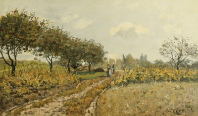 Ścieżka na wsi; Droga na wsi, 1876 autorstwa Alfred Sisley