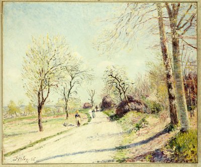 Droga z Veneux do Moret w dzień wiosny, 1886 r. autorstwa Alfred Sisley