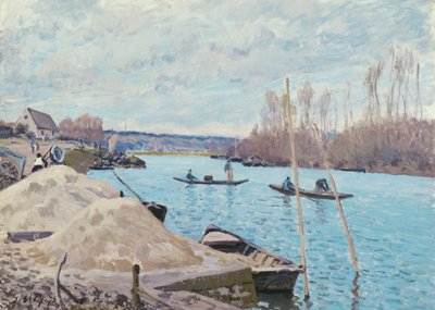 Sekwana w Port-Marly, stosy piasku autorstwa Alfred Sisley