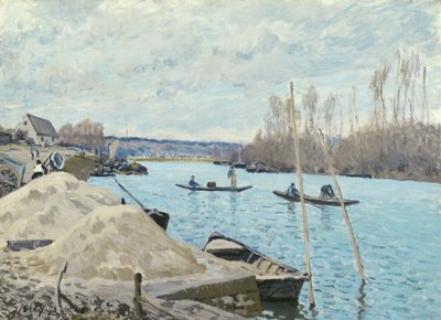 Sekwana w Port-Marly, sterty piasku, 1875 autorstwa Alfred Sisley