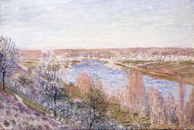 Wioska Szampanii o zachodzie słońca-kwiecień, 1885 r. autorstwa Alfred Sisley