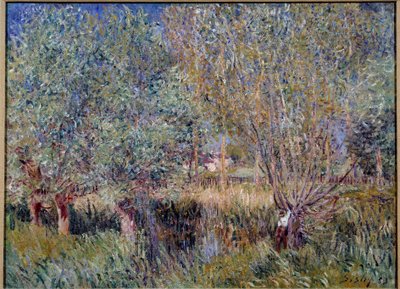 Wierzby nad brzegiem rzeki Orvanne. Obraz Alfreda Sisleya (1839 - 1899) autorstwa Alfred Sisley