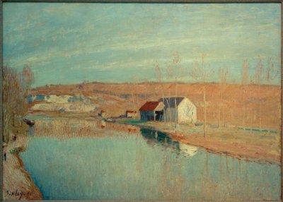 Loing i Coteaux de St. Nicaise - Soleil de Mars autorstwa Alfred Sisley