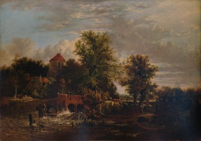Brama Śluzy na rzece Zachodniej, ok. 1832 r. autorstwa Alfred Stannard