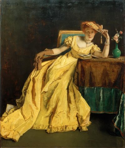 A.Stevens, Dama w Żółci autorstwa Alfred Emile Stevens