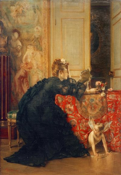 A.Stevens, wdowa lub ostatni dzień wdowieństwa autorstwa Alfred Emile Stevens
